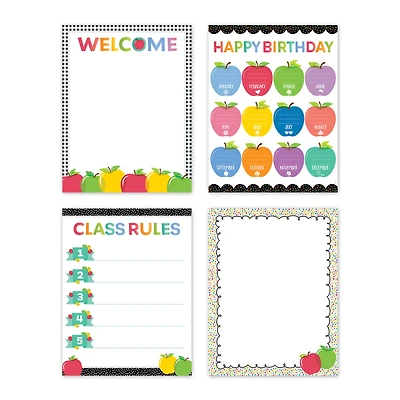Creative Teaching Press® Apple Time Classroom Essentials Charts, 17" x 22", Pack of 4 Charts