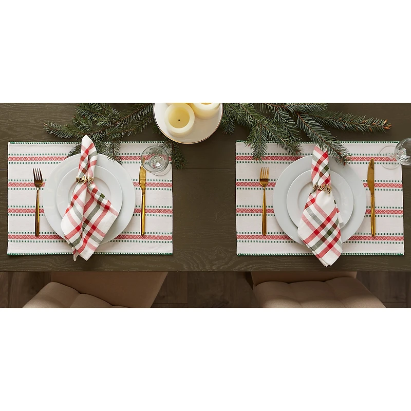 DII® Joyful Snowflakes Jacquard Placemats, 4ct.