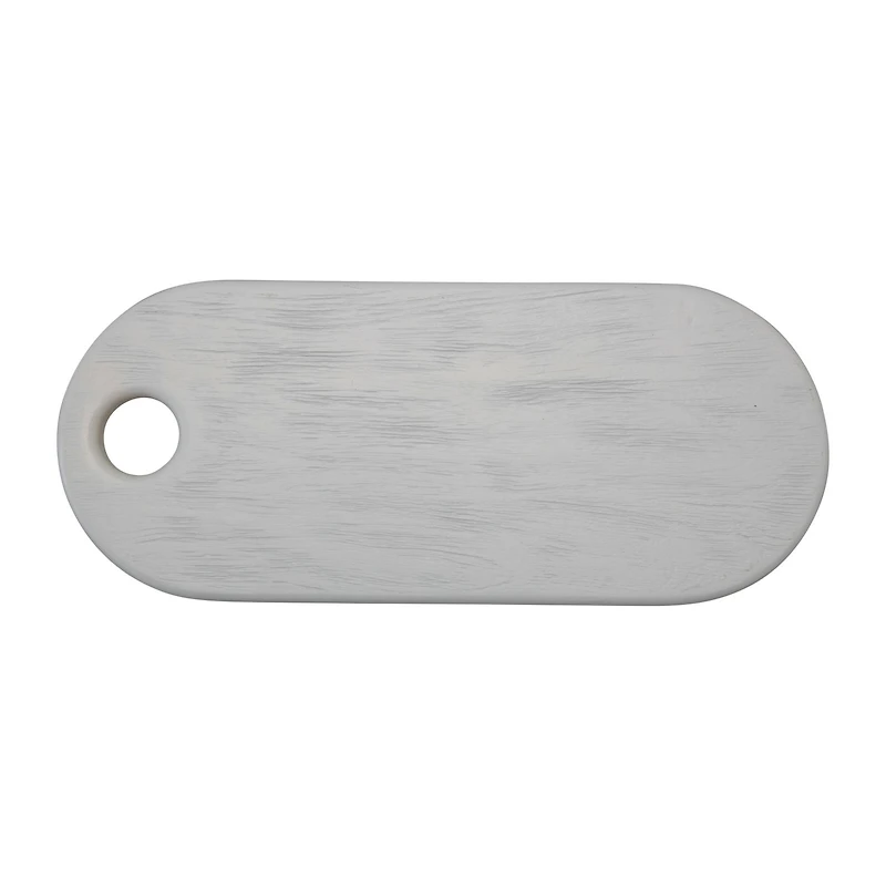 Hello Honey® 19" Textured White Acacia Wood Cheese/Serving Board