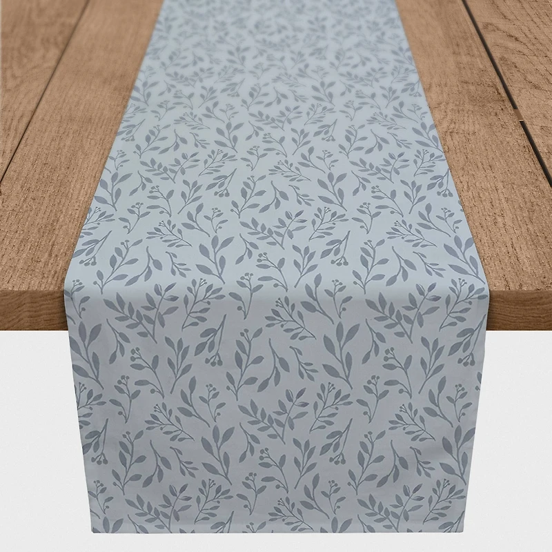 Delicate Floral Cotton Twill Runner