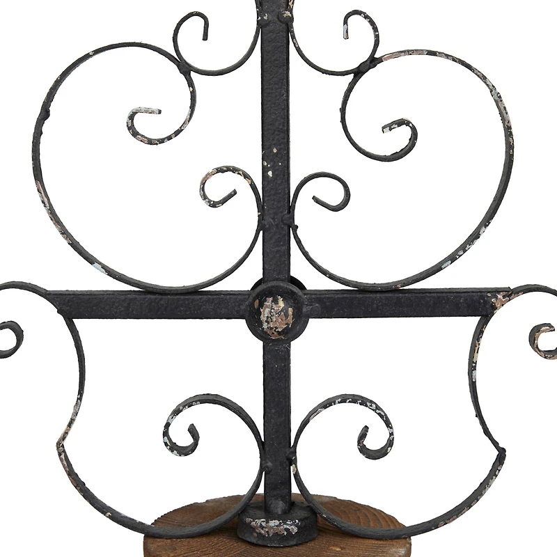 28" Black Iron French Country Crosses