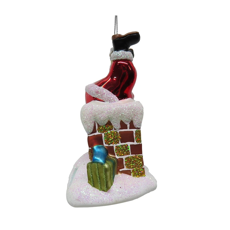 5" Santa in Chimney Glass Ornament by Ashland®