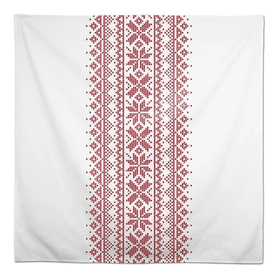 Knit Snowflakes 58x58 Tablecloth