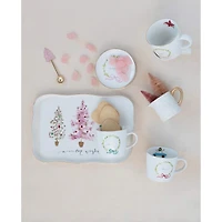 Hello Honey® 5" Round Stoneware Plate Set with Holiday Words