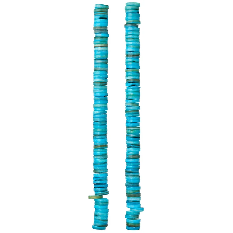 12 Pack: Aqua Shell Round Heishi Beads, 8mm by Bead Landing™