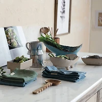 Hello Honey® Stonewashed Linen Blend Tea Towel with Twill Tape Corner Set