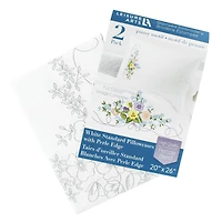 Leisure Arts® Pansy Motif Pillowcase Stamped Embroidery Kit