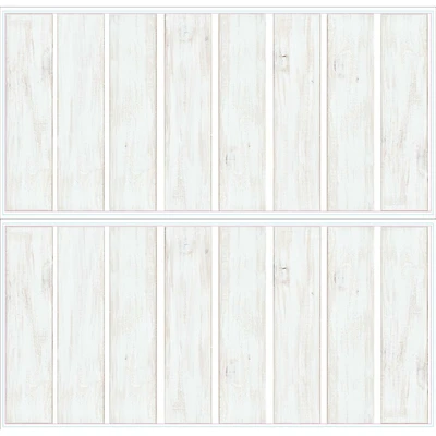 RoomMates White & Light Blue Shiplap Wood Plank Peel & Stick Giant Wall Decals