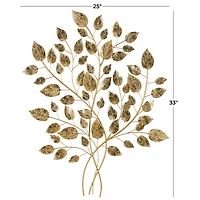 33" Gold Metal Leaf Metallic Wall Décor