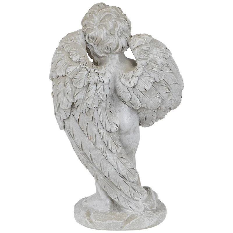 8" Cherub Wrapped in Wings Outdoor Garden Statue