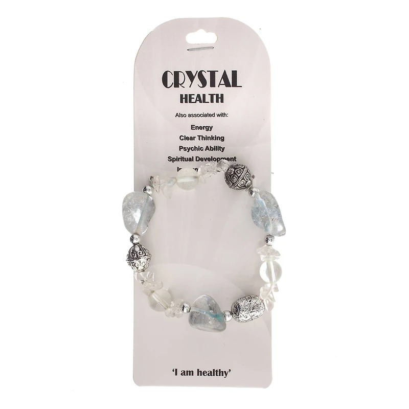 John Bead Crystal Quartz Clear Natural Stone Bracelet