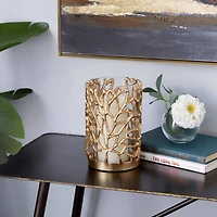 Gold Aluminum Coastal Candle Holder, 8" x 5" x 5"