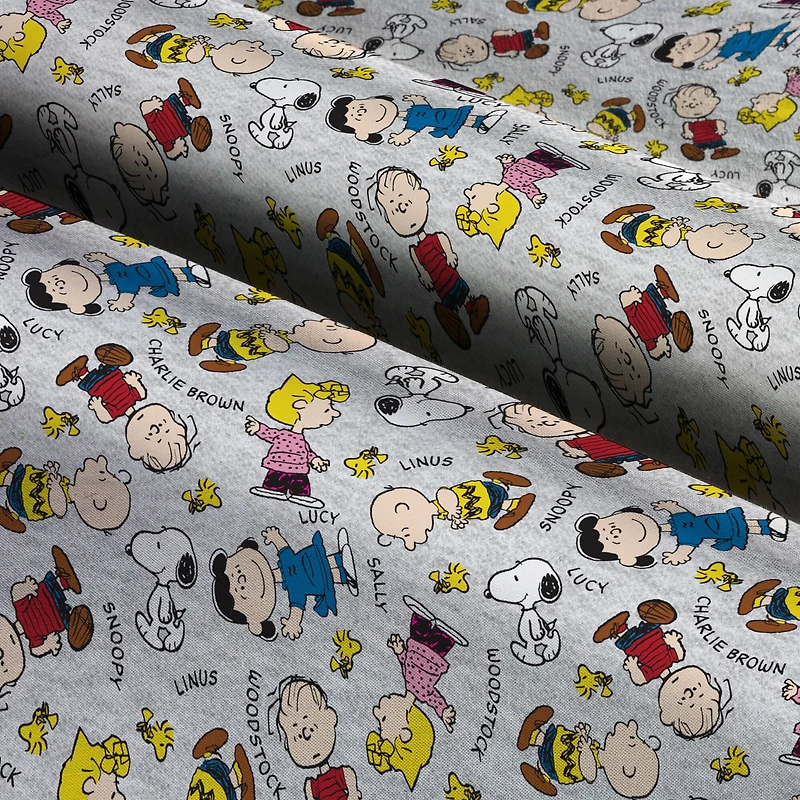 Peanuts Gang With Names Fabric