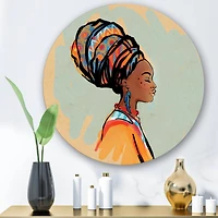 Designart - Portrait of Afro American Woman With Turban III