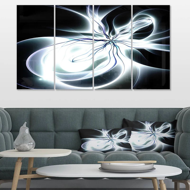 Designart - White Symmetrical Fractal Flower