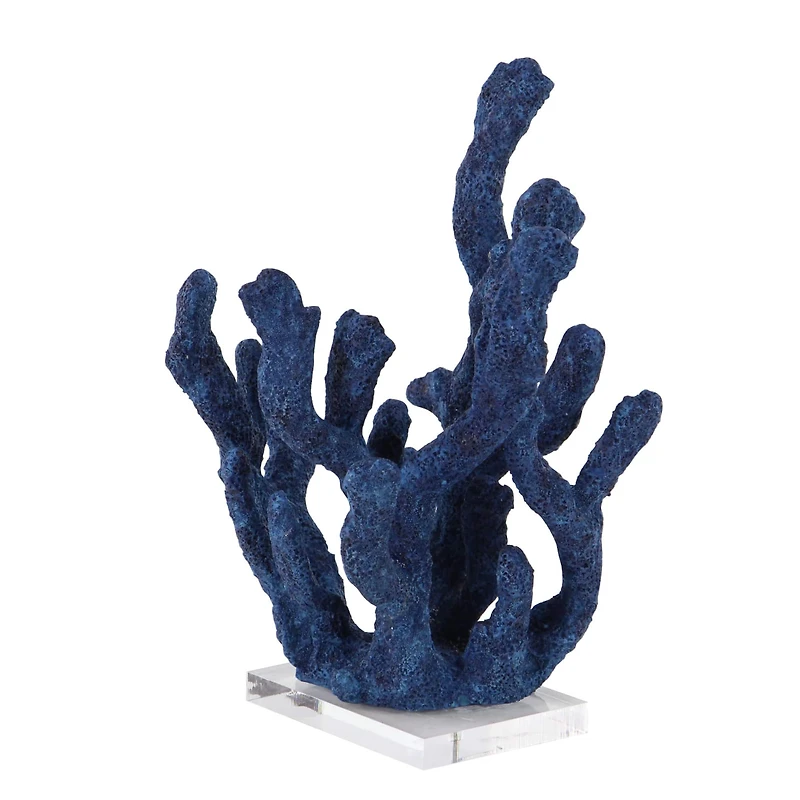 13" Blue Coral Coastal Sculpture