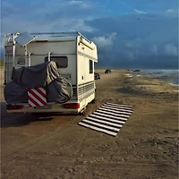 DII® Black & White Stripe Outdoor Rug, 4ft. x 6ft.