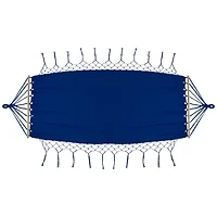 100" x 41" Hammock with Netted Fringe & Wooden Bars