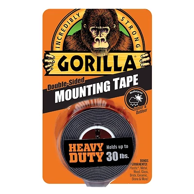 8 Pack: Gorilla® Black Double-Sided Mounting Tape