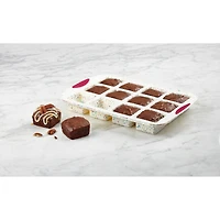 Trudeau® Structure Silicone™ 12-Cavity Confetti Fuchsia Brownie Pan