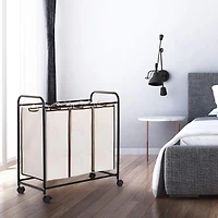 NEX™ 30" Brown Removable 3-Bag Laundry Sorter