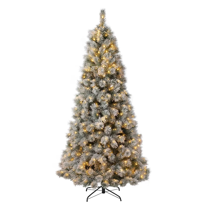 7.5ft. Pre-Lit Artificial Spruce Christmas Tree, Warm White LED Lights