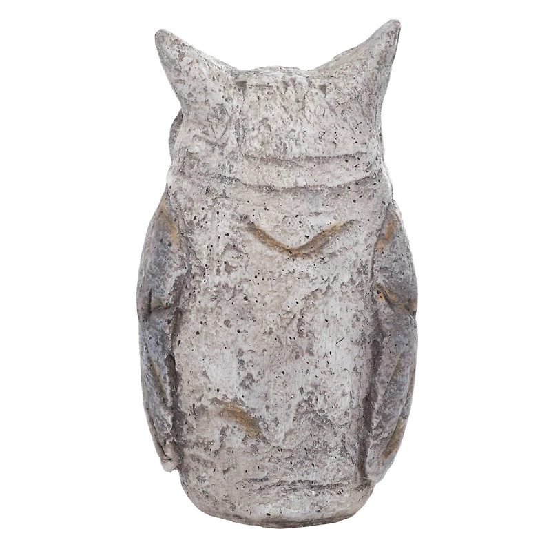 17" Gray Stone Country Owl Garden Sculpture