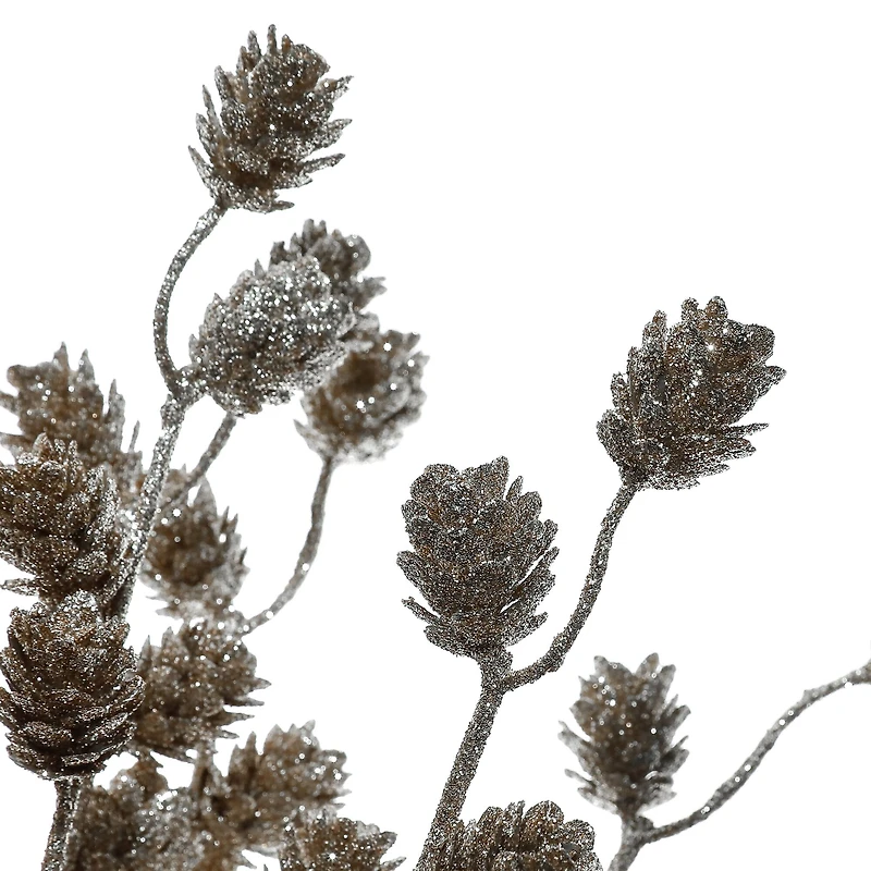 20.5" Gold Glitter Mini Pinecone Deluxe Bush by Ashland®