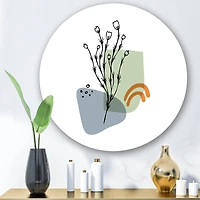 Designart - Abstract Flowers On Minimal Shapes II