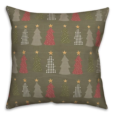 Green Tree Pattern Throw Pillow
