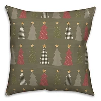 Green Tree Pattern Throw Pillow