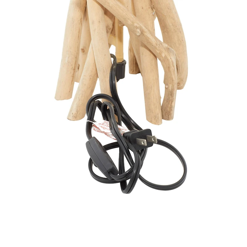 24" Natural Beige Wood Rustic Table Lamp