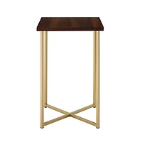 Walker Edison Luxe Modern Glam Square Side Table