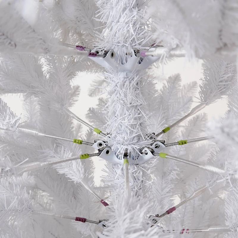 13ft. Pre-Lit Slim White Artificial Christmas Tree, Warm White LED Lights