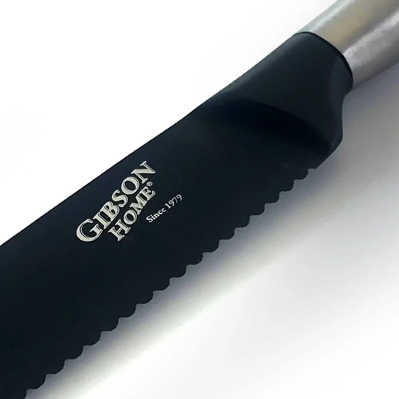 Gibson Home® Opus 5'' Stainless Steel Serrated Utility Knife With Black Blade