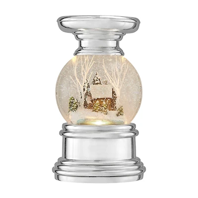 Haute Decor Snowburst™ Log Cabin Christmas Snow Globe Candle Holder