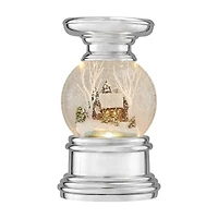 Haute Decor Snowburst™ Log Cabin Christmas Snow Globe Candle Holder