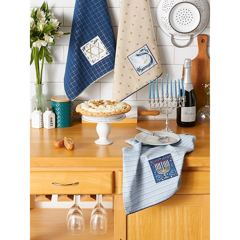DII® Assorted Hanukkah Embellished Dishtowel Set