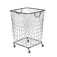 CosmoLiving by Cosmopolitan 24" Black Industrial Metal Storage Cart