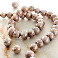 Dark Gray Pearl Potato Beads, 8mm by Bead Landing™