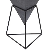 Gray Metal & Wood Modern Accent Table