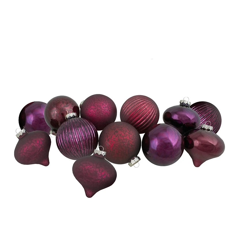 12ct. Jewel Tone Glass Onion & Ball Ornaments