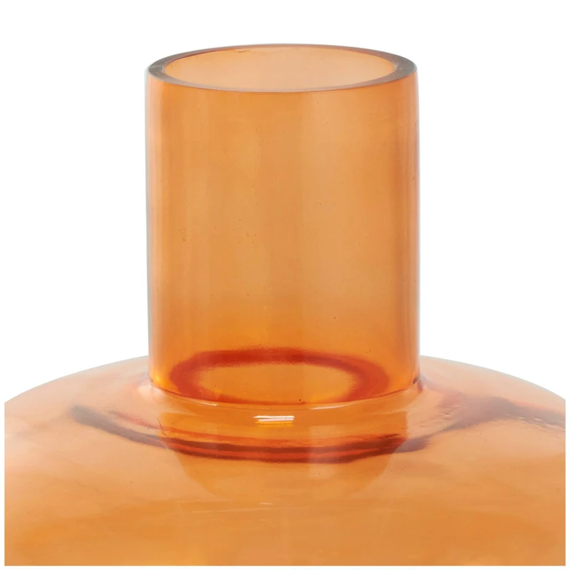 Orange Glass Rounded Vase Set