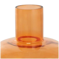 Orange Glass Rounded Vase Set