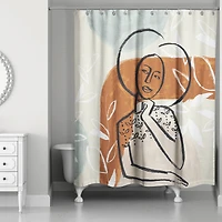 Earthy Abstract Figure I 71" x 74" Shower Curtain