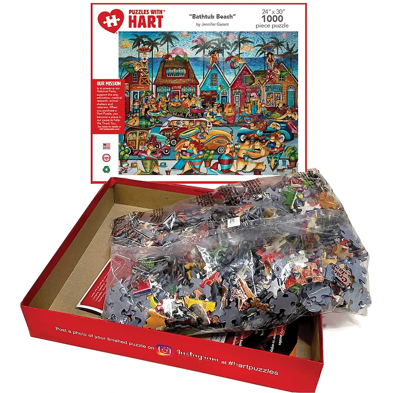 Hart Puzzles Bathtub Beach by Jennifer Garant 1,000 Piece Jigsaw Puzzle