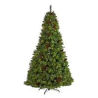 8ft. Pre-Lit Montana Mixed Pine, Pinecones & Berries Artificial Christmas Tree with Clear LED Lights