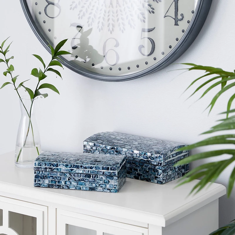 Blue Mother of Pearl Coastal Box Set