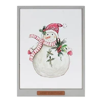Framed Santa & Snowman Wall Art Set