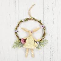 10" Girl Bunny Artificial Floral Easter Wreath